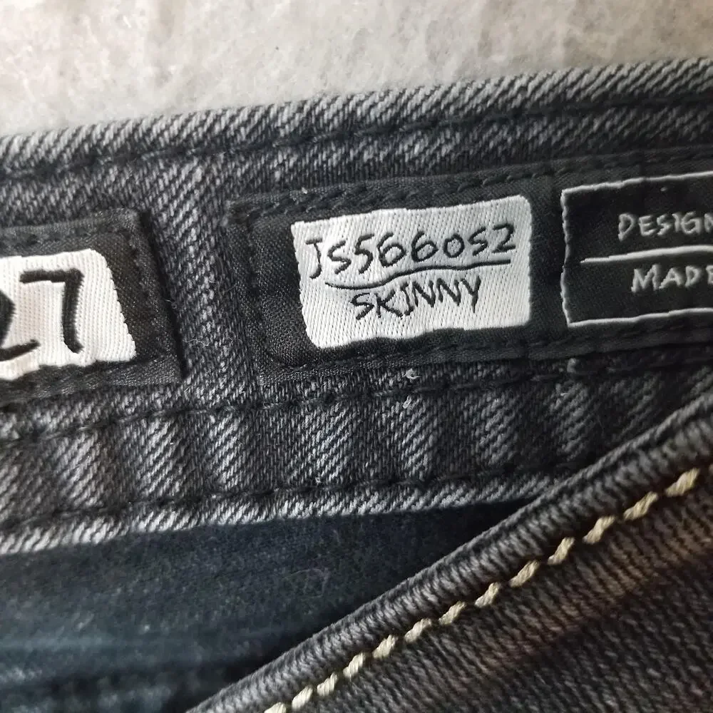 Miss‎ Me Jeans Womens 27 Skinny Black Embellished Pockets Stretch JS566052